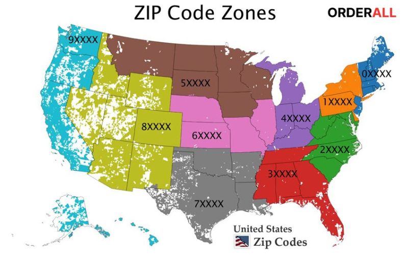 Bảng Mã Zip Code Mỹ cập nhật