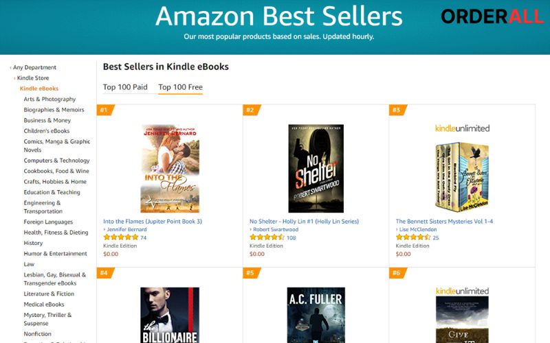 Có nhiều loại sách được bán trên Amazon