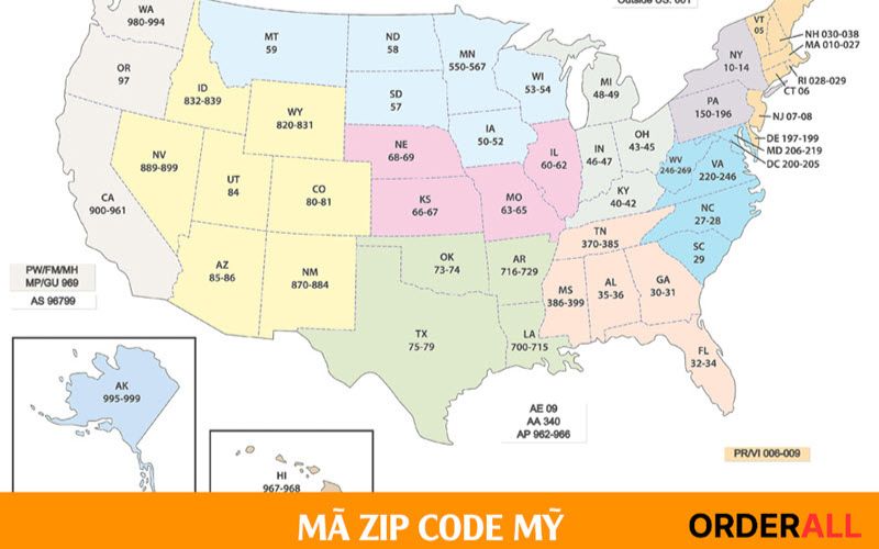 zip code mỹ là gì? Bảng mã zip code mỹ cập nhật
