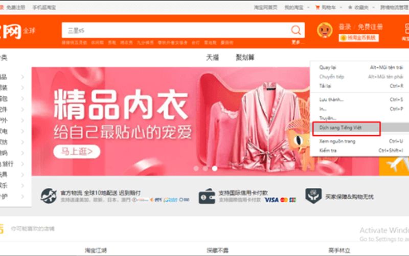 Tại sao nên dịch trang web Taobao.com sang tiếng Việt khi mua hàng?